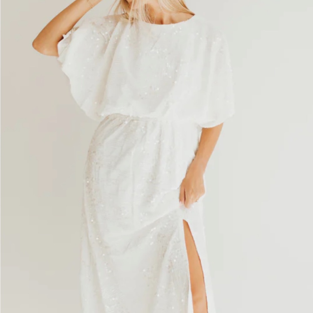 White sequin dress
